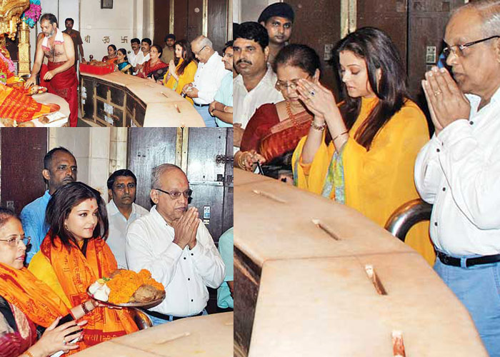 Pregnant Aishwarya prays with parents